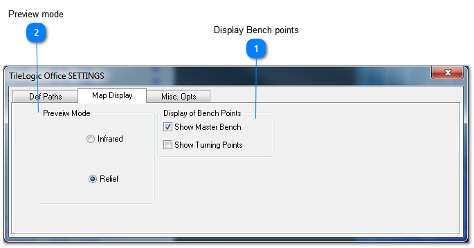 Settings - Map Display Tab